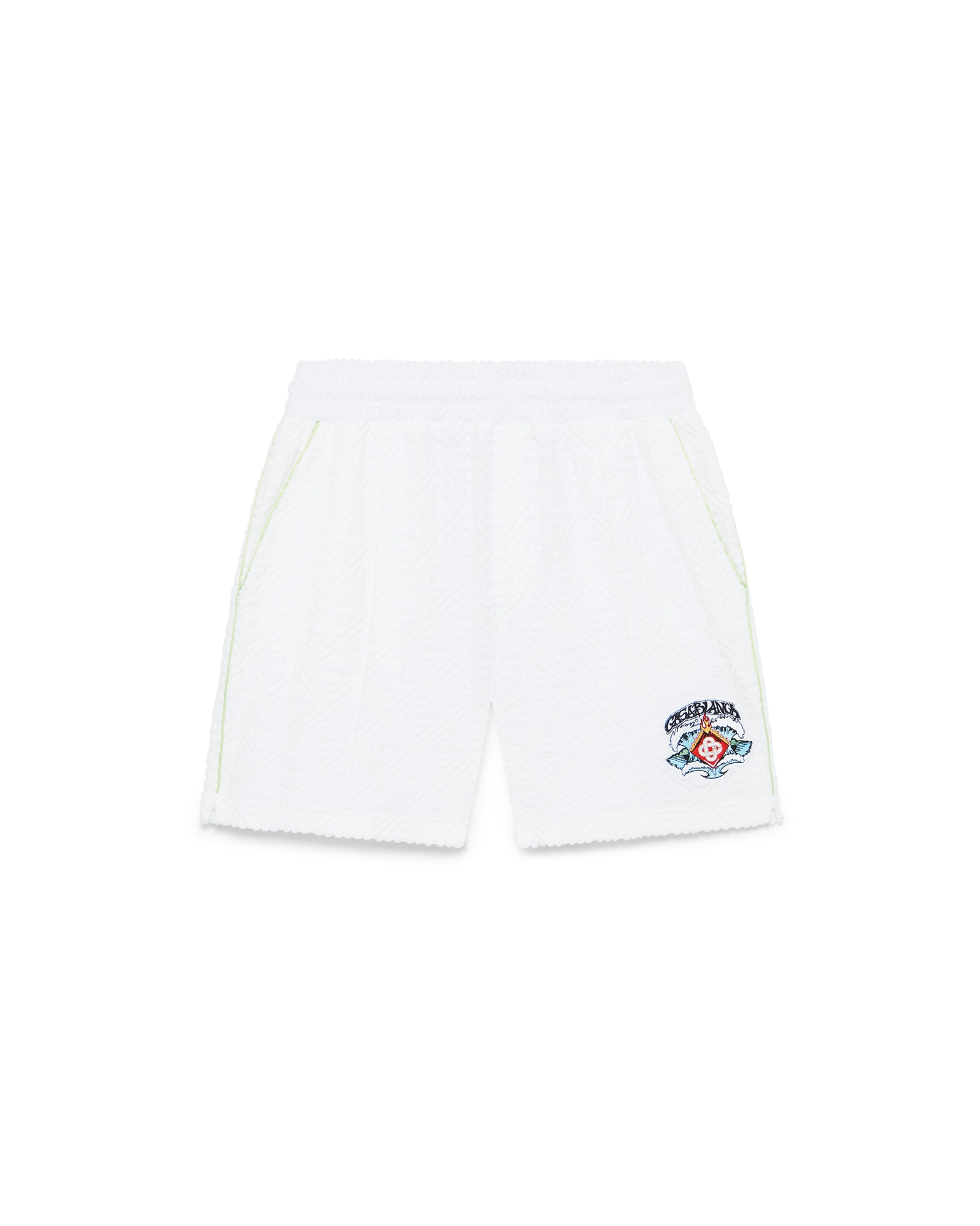 Casablanca shorts uomo bianchi spugna monogram