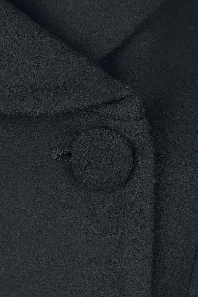 Gothicana by EMP Cappotto Nero Doppia Abbottonatura Taglia L