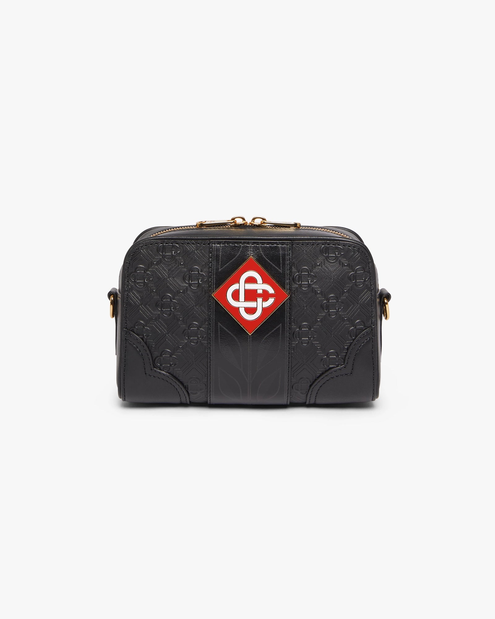 Casablanca Monogram borsello pelle nero tracolla O/S