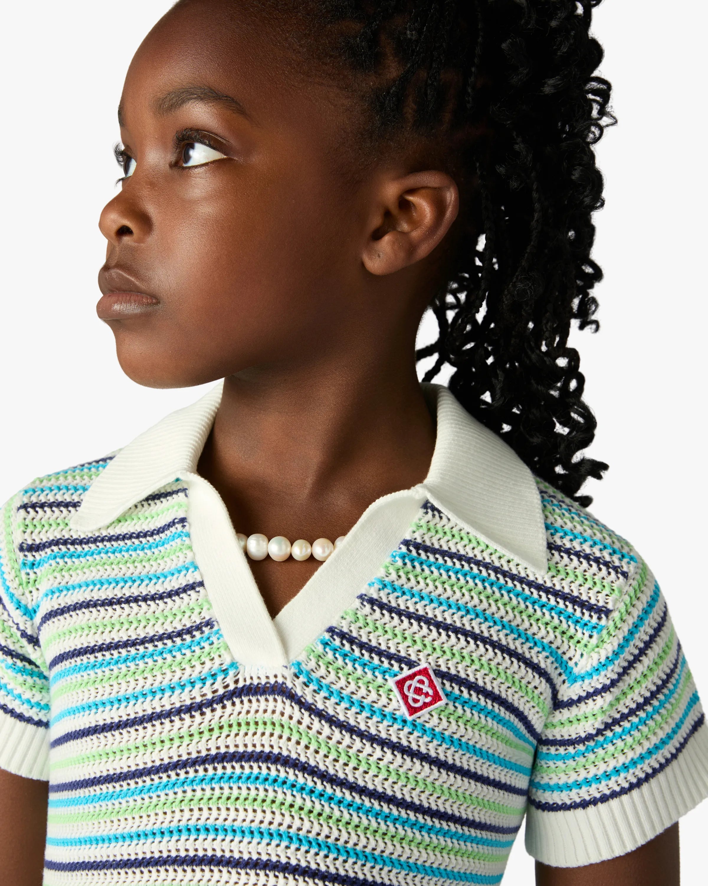 Casablanca Stripe vestito bambina multicolore cotone
