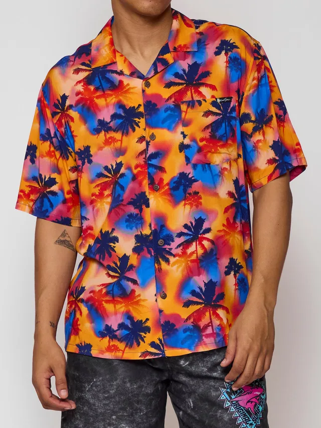 Maui and Sons Flashback camicia corallo rayon manica corta