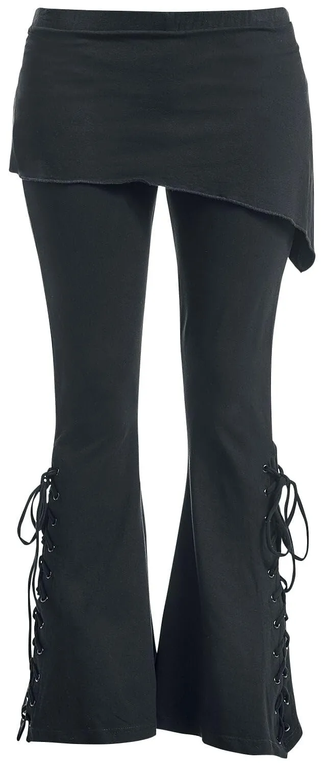 Gothicana by EMP Leggings Neri Bootcut Gonna Pantaloni M Gotici