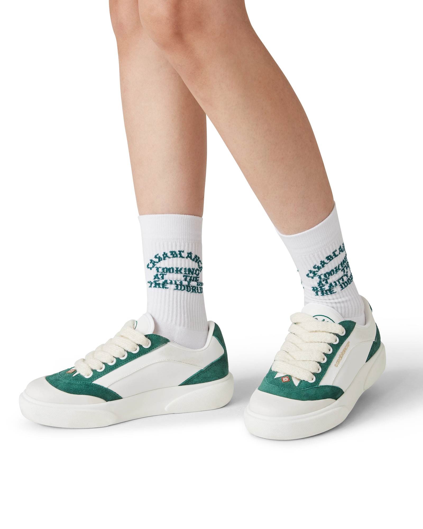 Casablanca Del Mar Sneakers Bianche Verdi Tela