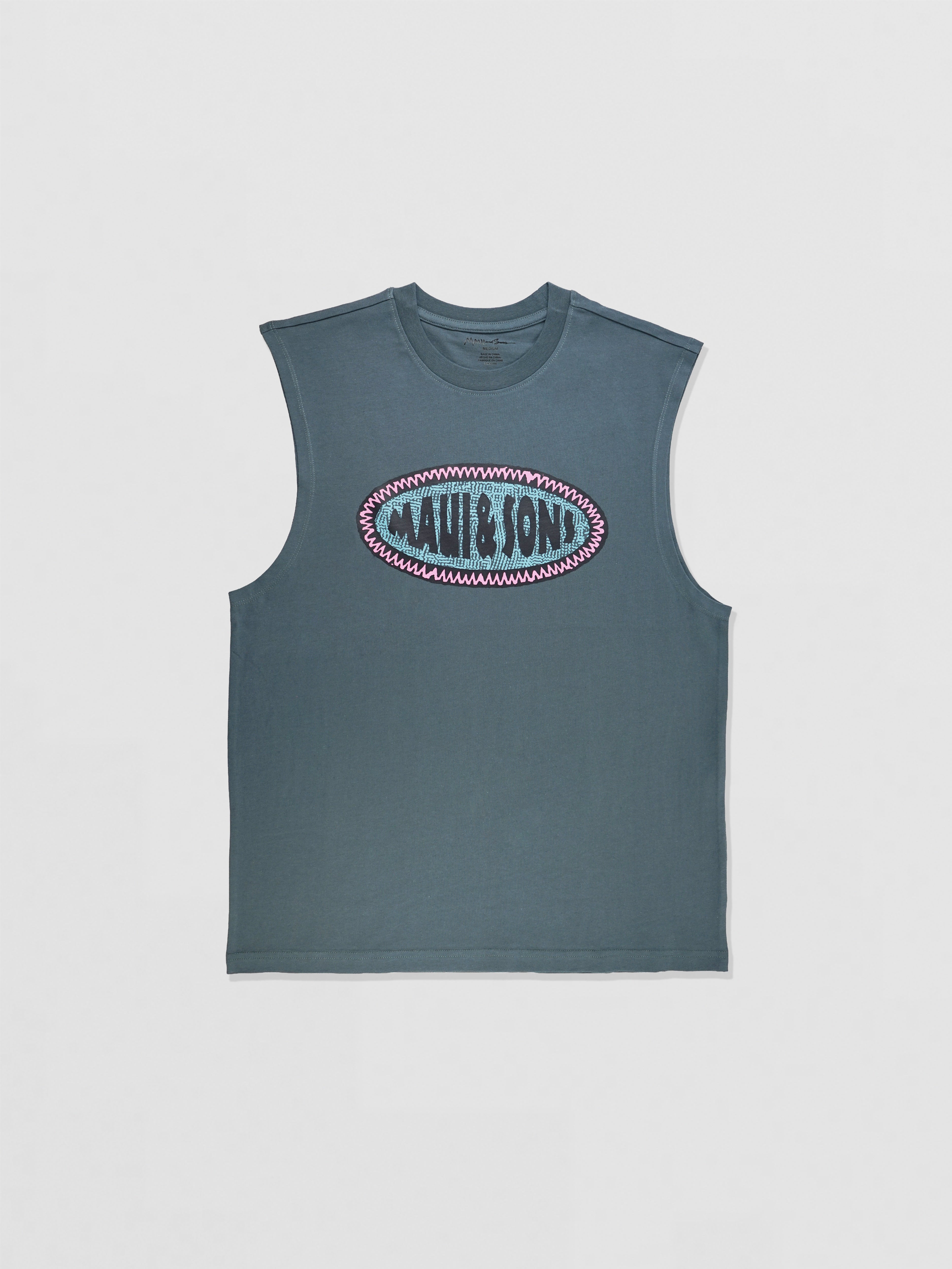 Maui and Sons Madras Muscle Tank Top canotta cotone storm
