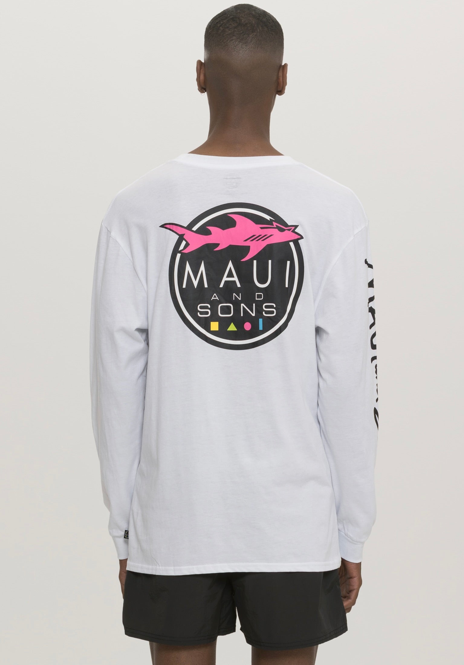 Maui and Sons Classic Shark Logo maglia manica lunga grigia