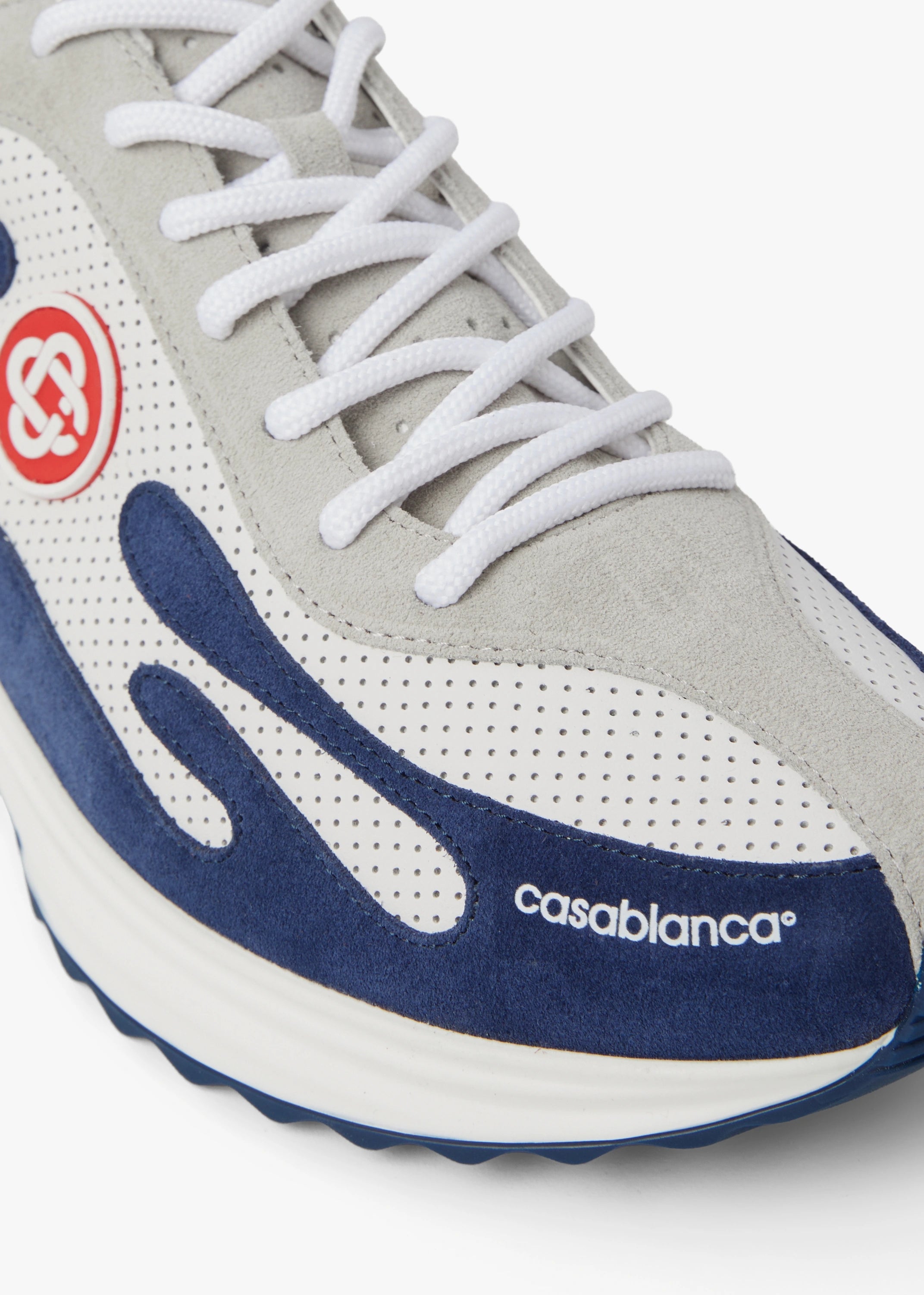 Casablanca Stade sneaker uomo bianche navy gomma