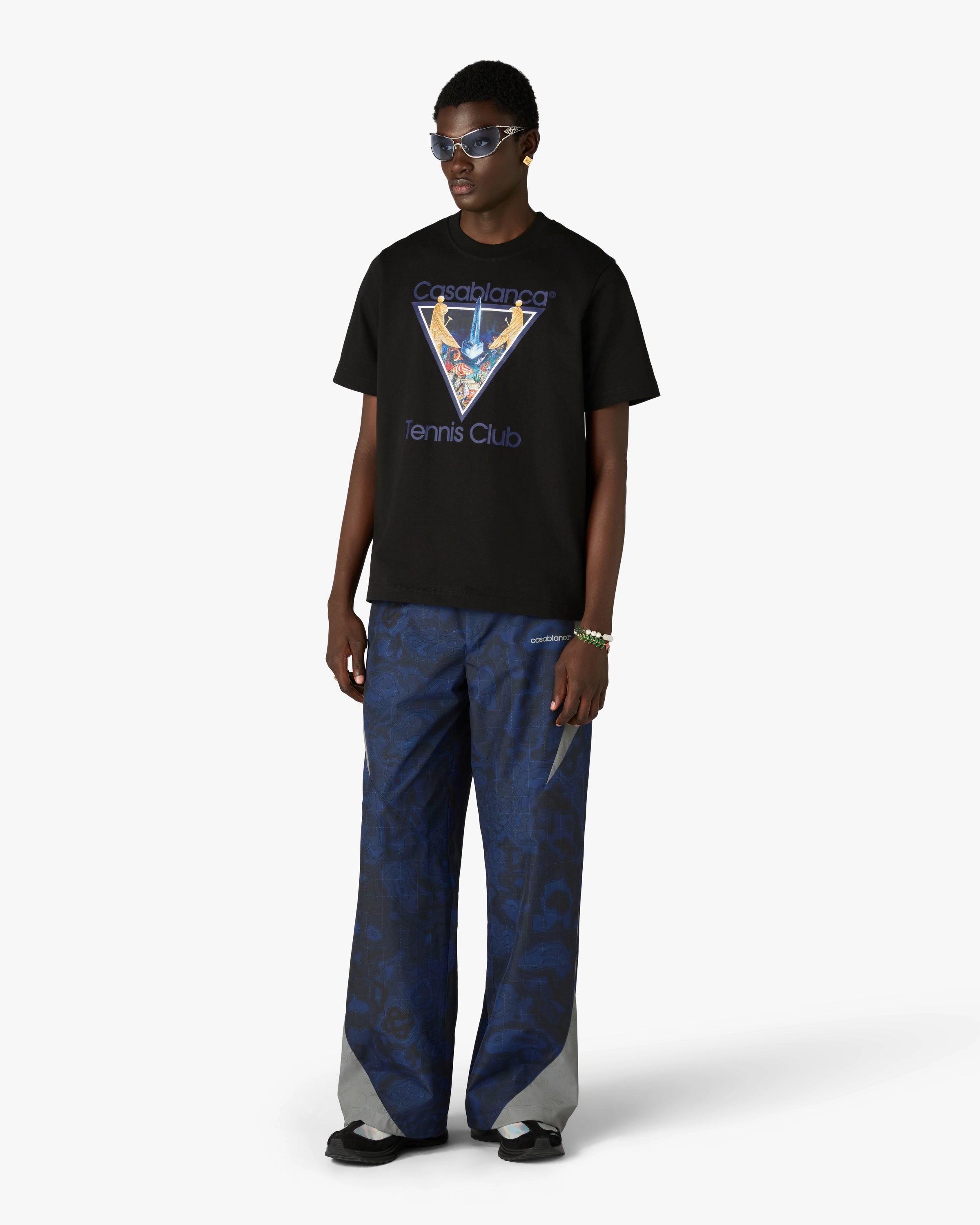 Casablanca Monde Perdu t-shirt nera cotone organico