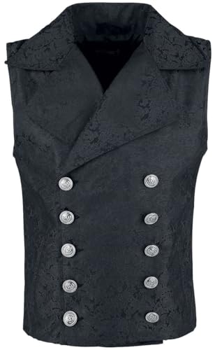 Gothicana by EMP gilet nero broccato taglia XL uomo