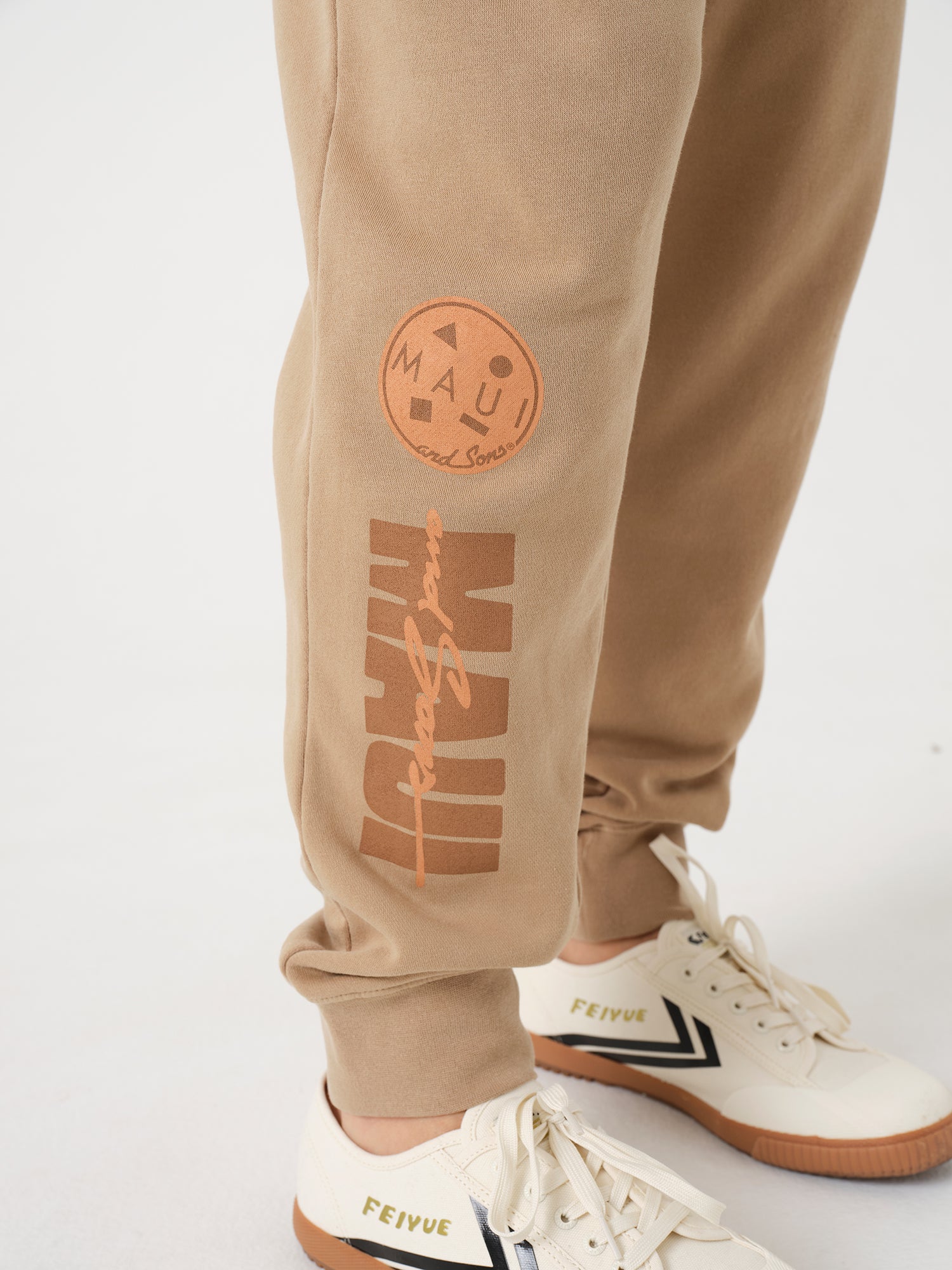 Maui and Sons Original Pantalone Tuta Sabbia in Pile