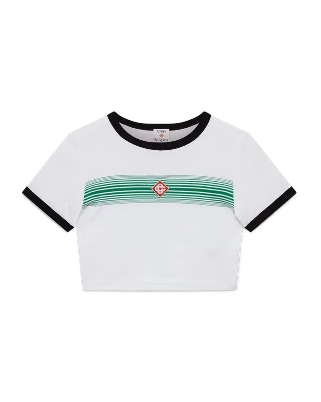 Casablanca Gradient Stripe Ringer t-shirt bianca cotone