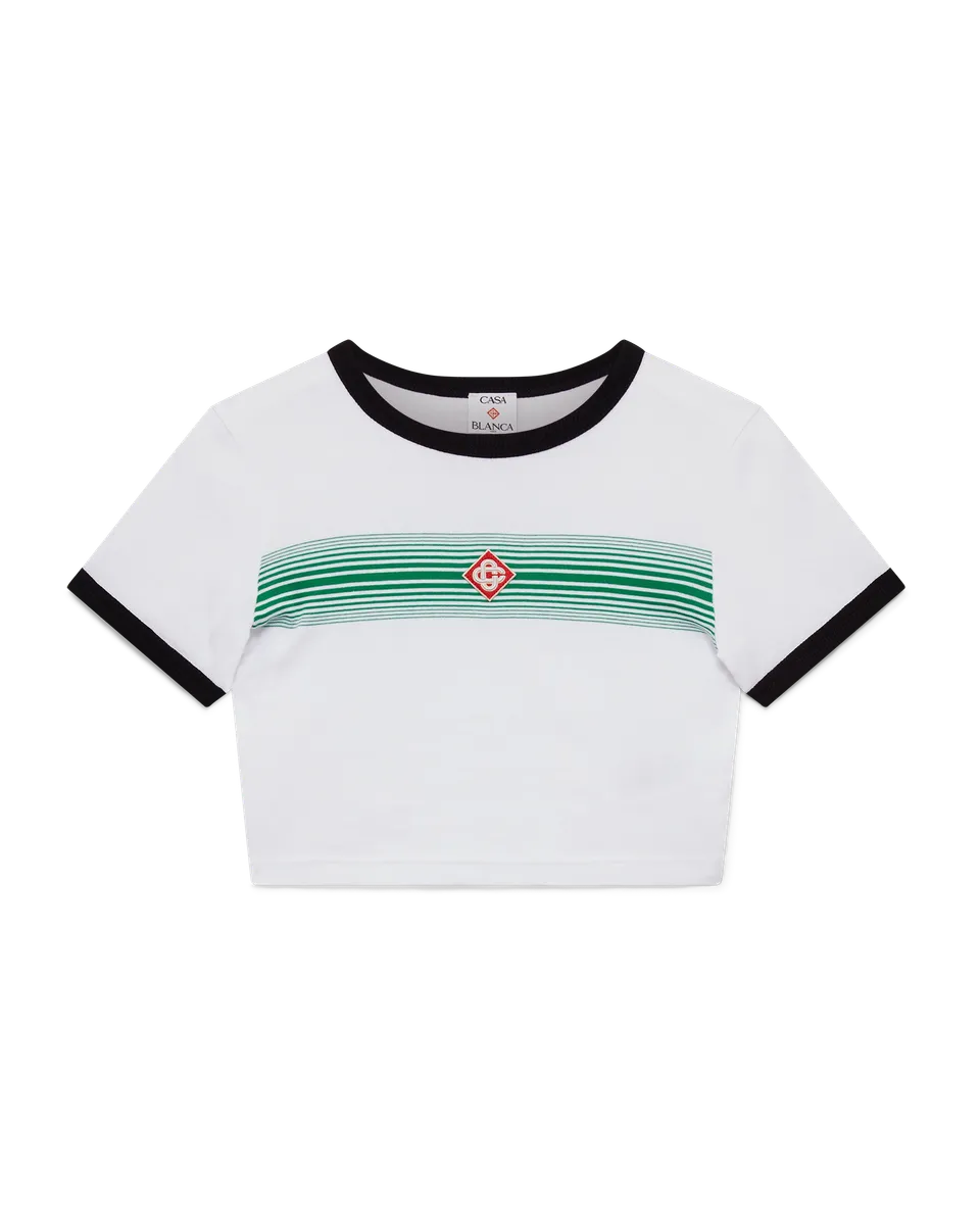 Casablanca Gradient Stripe Ringer t-shirt bianca cotone