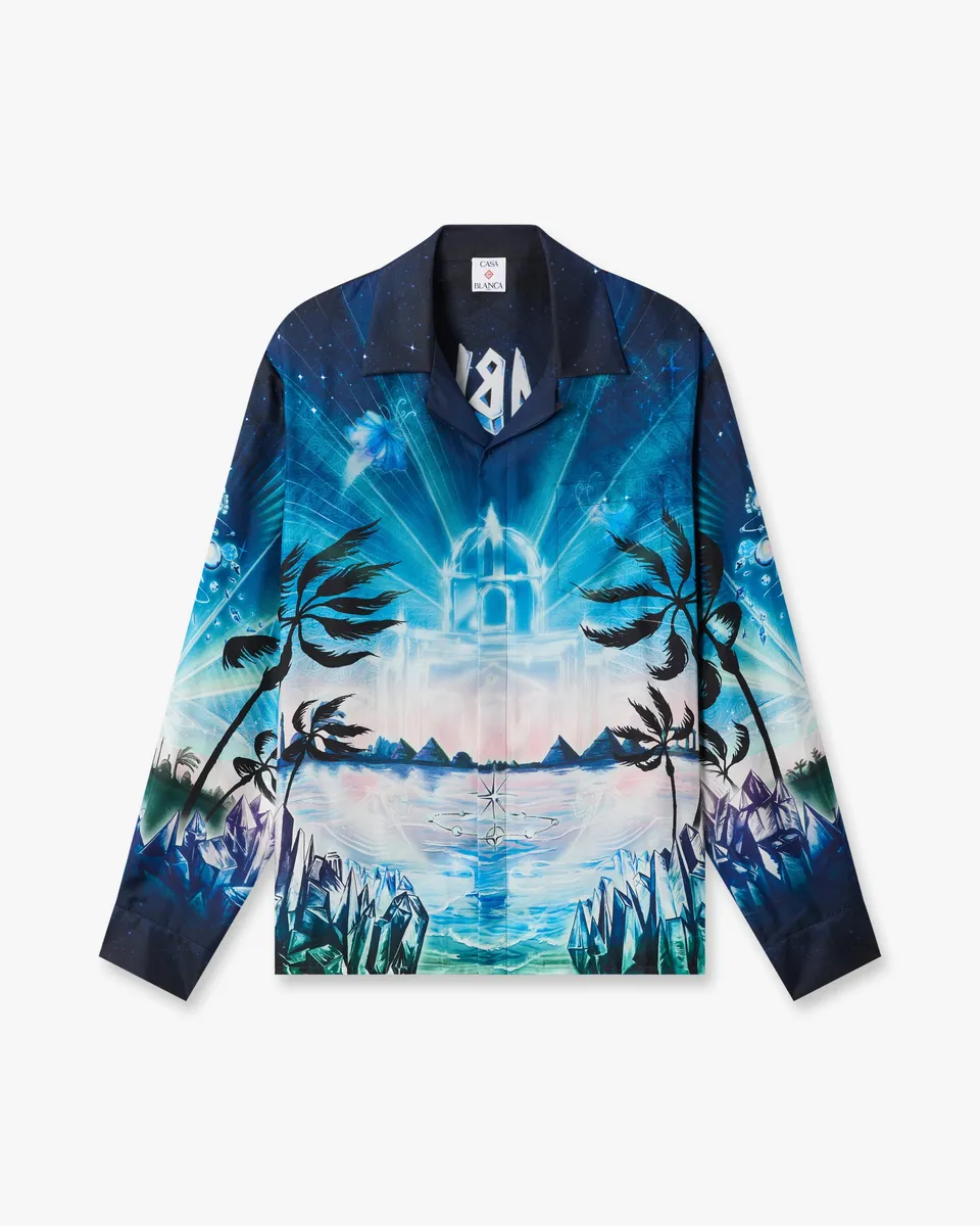 Casablanca Crystal Alchemy camicia seta multicolore manica lunga