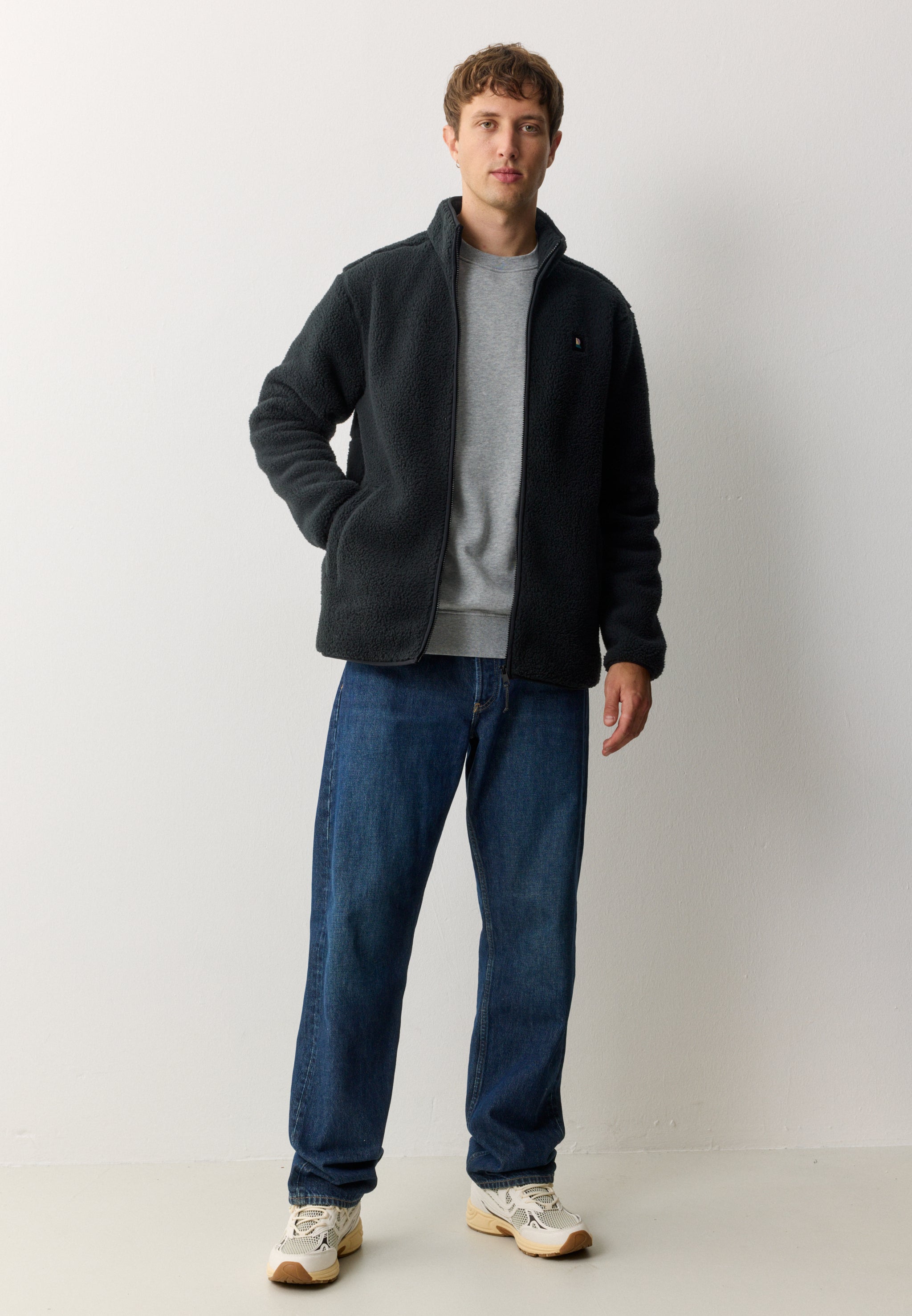 Recolution SPINDLE giacca pile nero teddy uomo