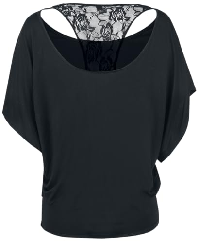 Gothicana by EMP t-shirt nera pizzo cotone