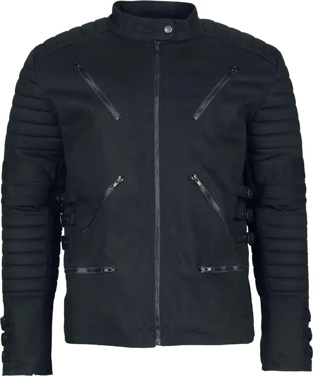 Gothicana by EMP cappotto intermedio nero taglia L imbottito