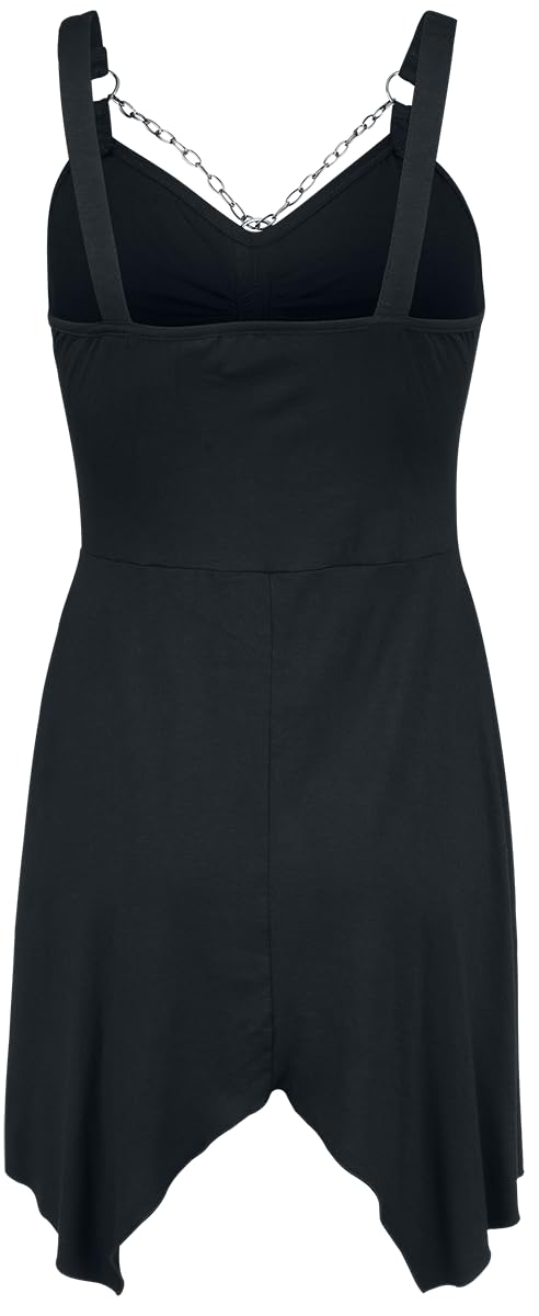 Gothicana by EMP Vestito Nero Anelli Catene gotico