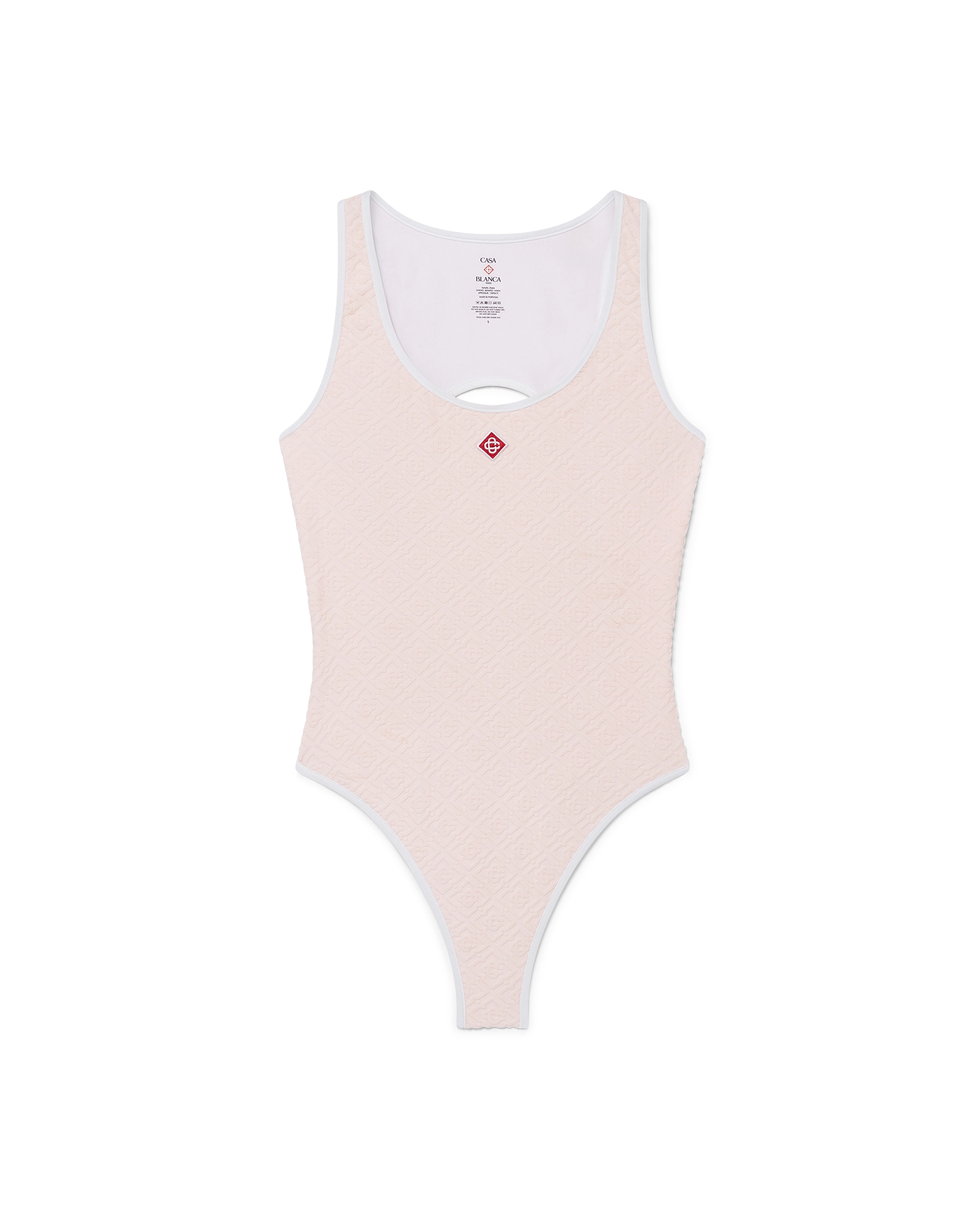 Casablanca Monogram costume intero rosa tecnico