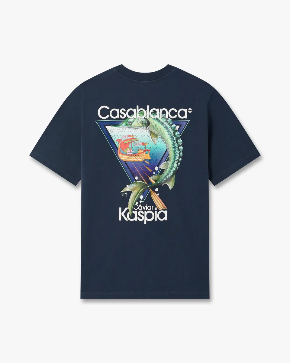 Casablanca Casa Kaspia New York Club Icon T-Shirt Blu