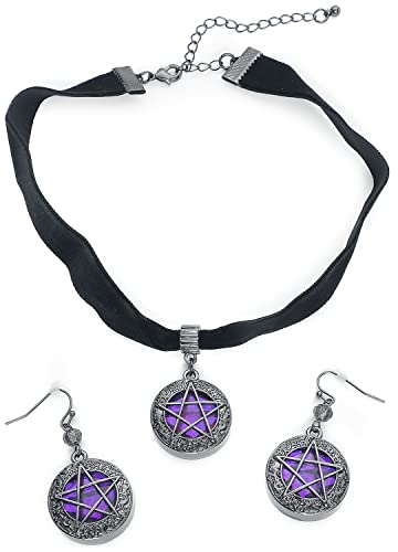 Gothicana by EMP Parure Nera-Lilla Pentacolo intimo gotico