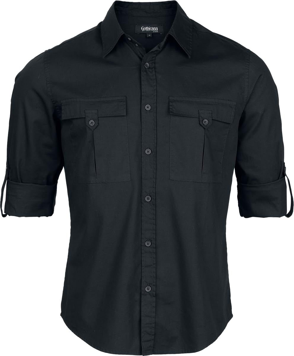 Gothicana by EMP camicia nera taglia L maniche lunghe