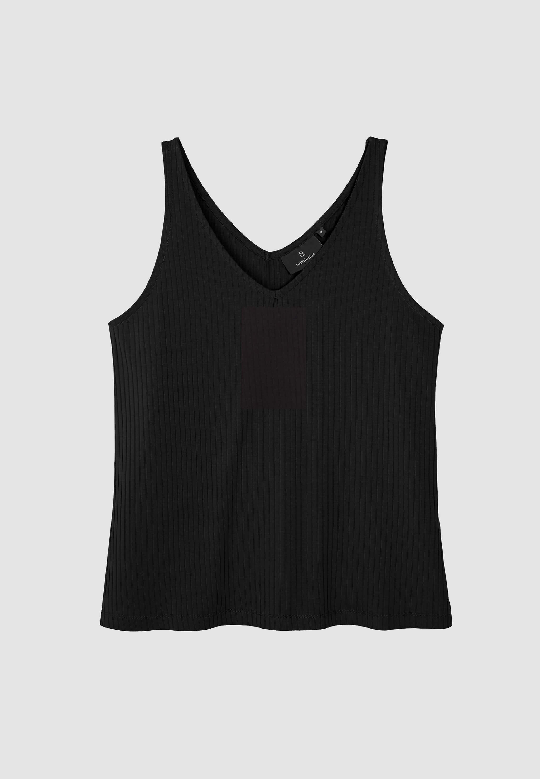 Recolution Tonina top nero scollo a V viscosa