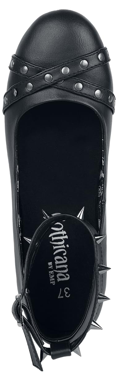 Gothicana by EMP Ballerine Ballerine Nere Cinturini Donna