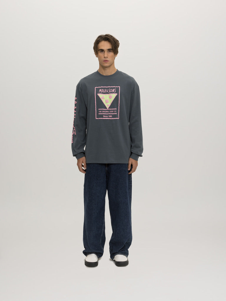 Maui and Sons Rising Sun maglia manica lunga grigia