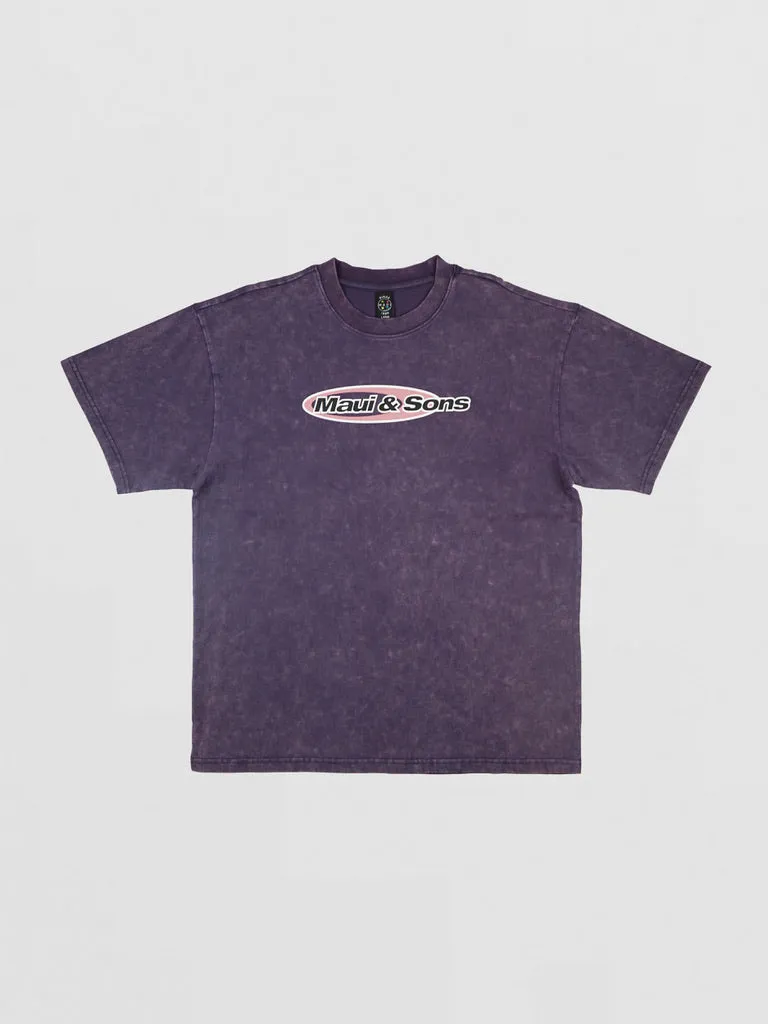 Maui and Sons Flying Disc t-shirt viola boxy cotone