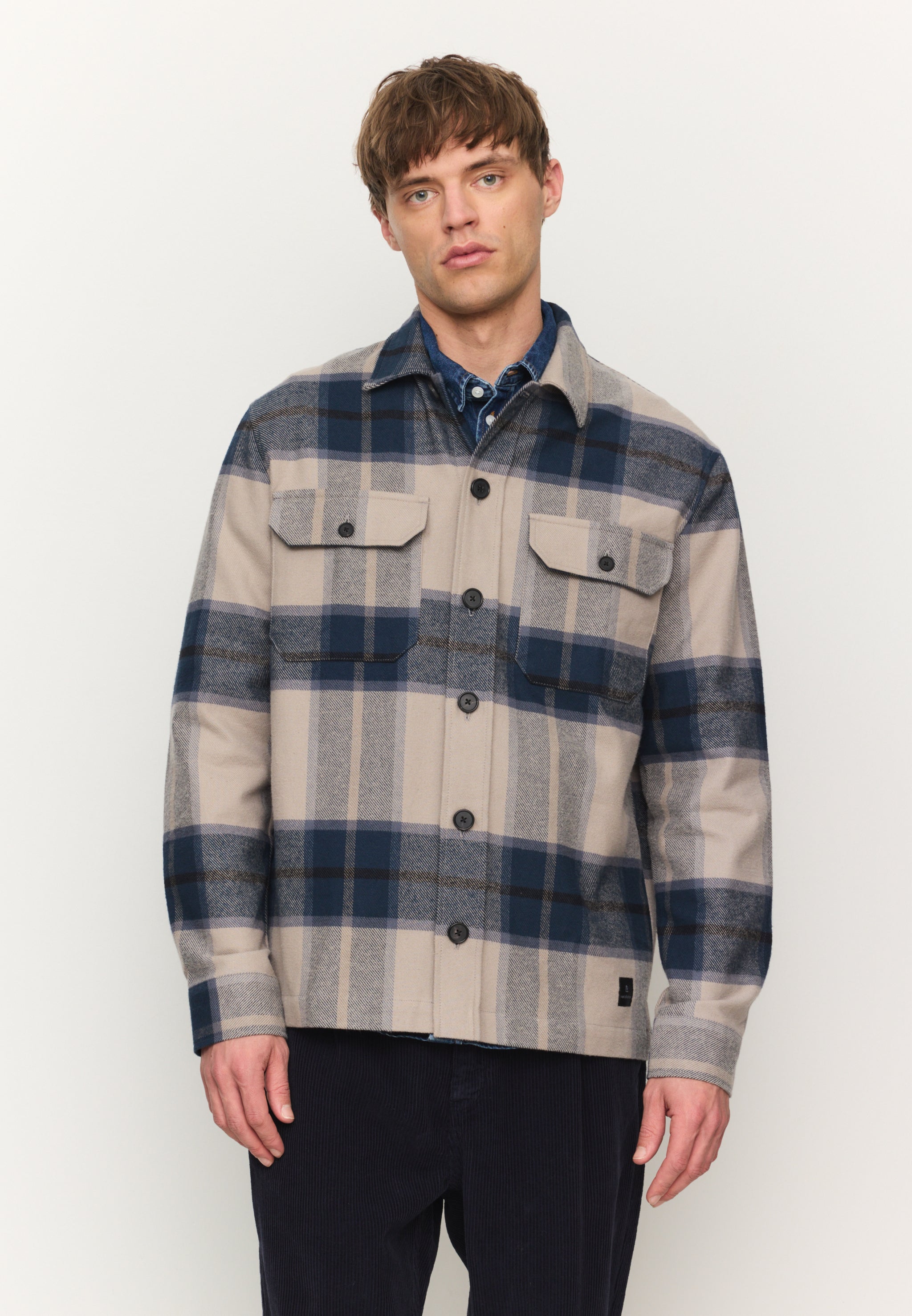 Recolution Mesquite Check camicia navy cotone bio