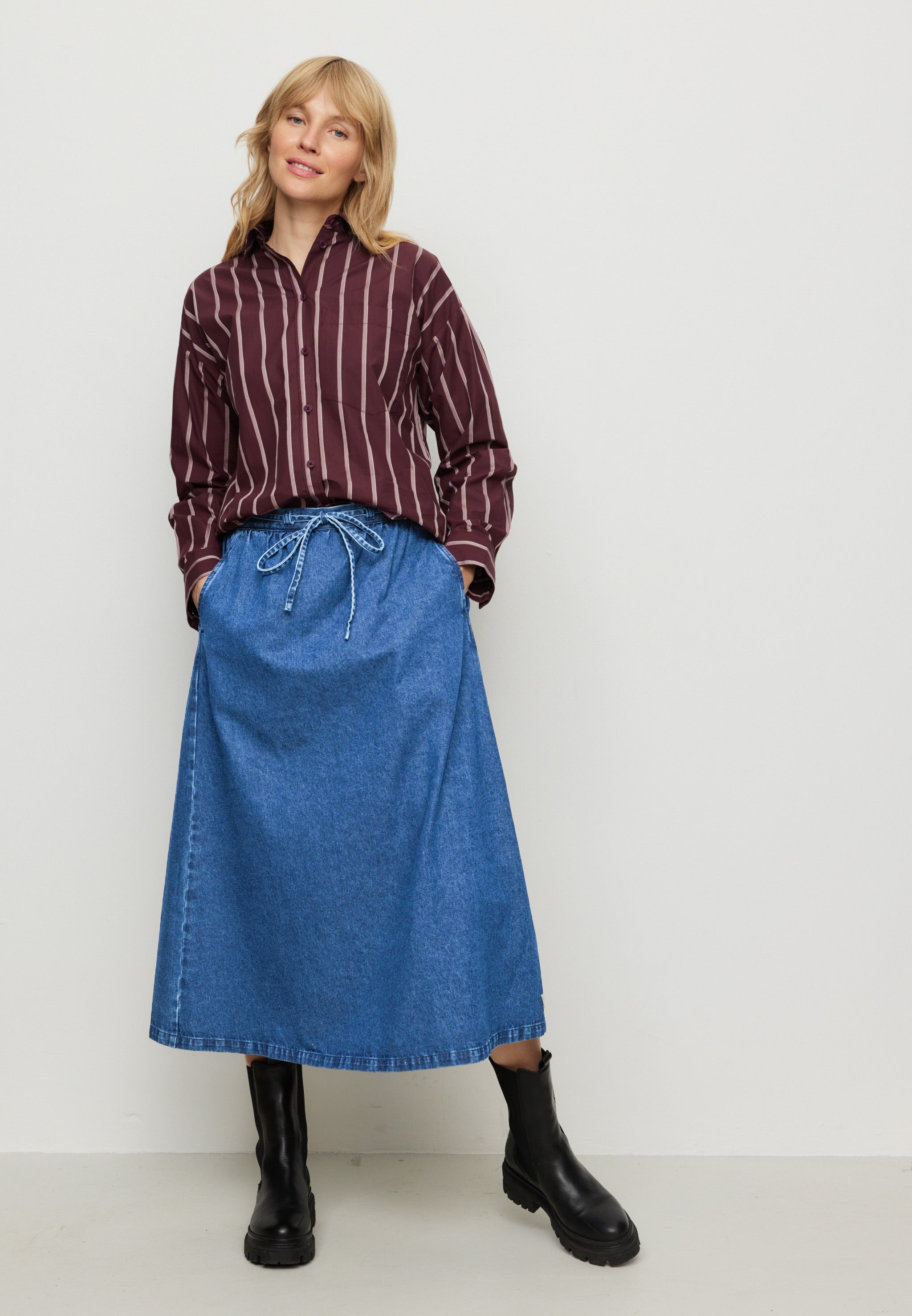 Recolution Resellia gonna denim blu midi donna