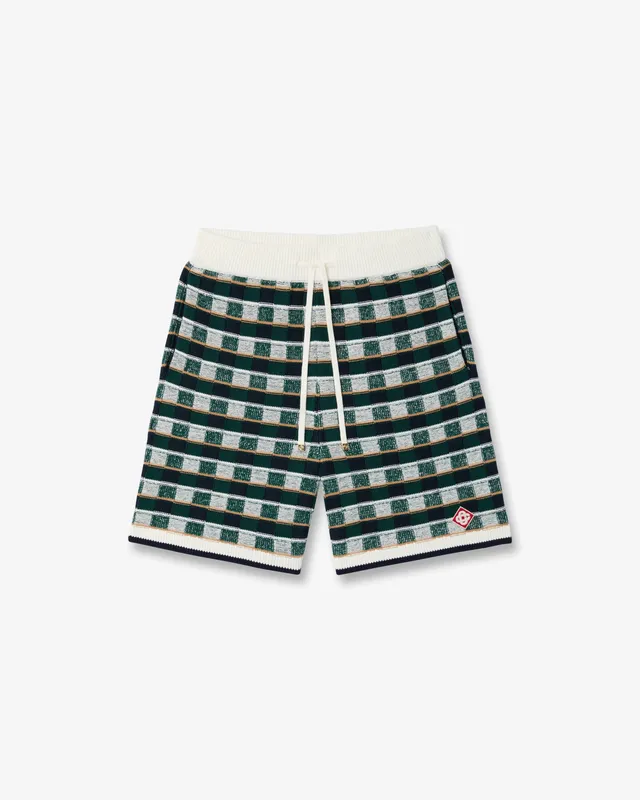 Casablanca Mosaic Green Crochet shorts verde cotone