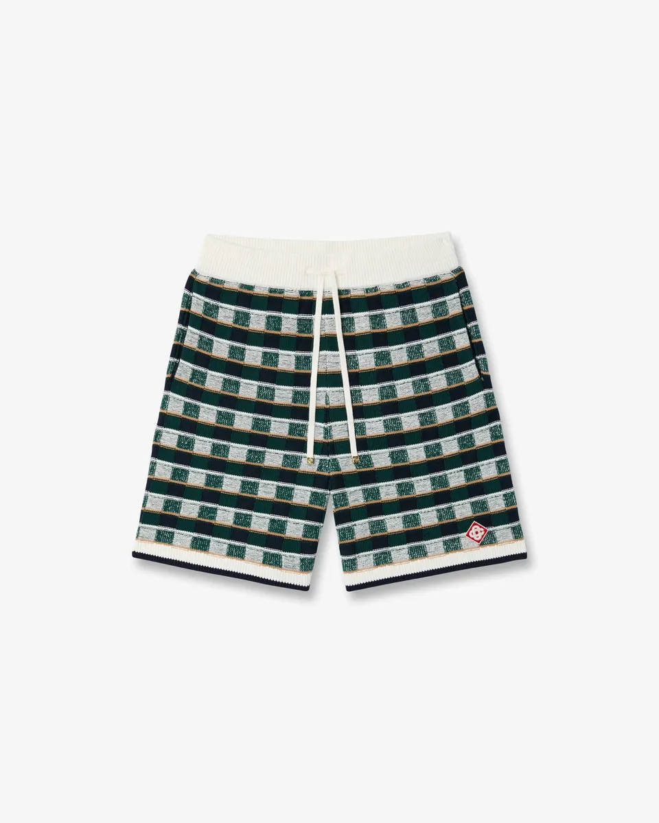 Casablanca Mosaic Green Crochet shorts verde cotone