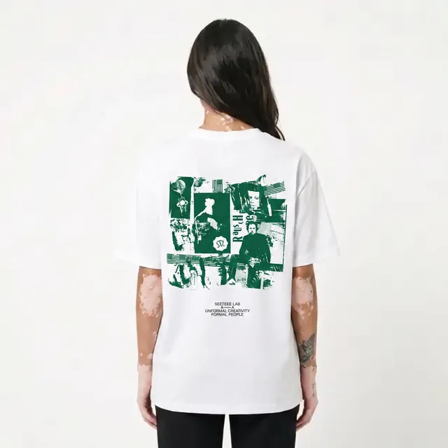 Seetees Rauschenberg Green t-shirt stampa verde
