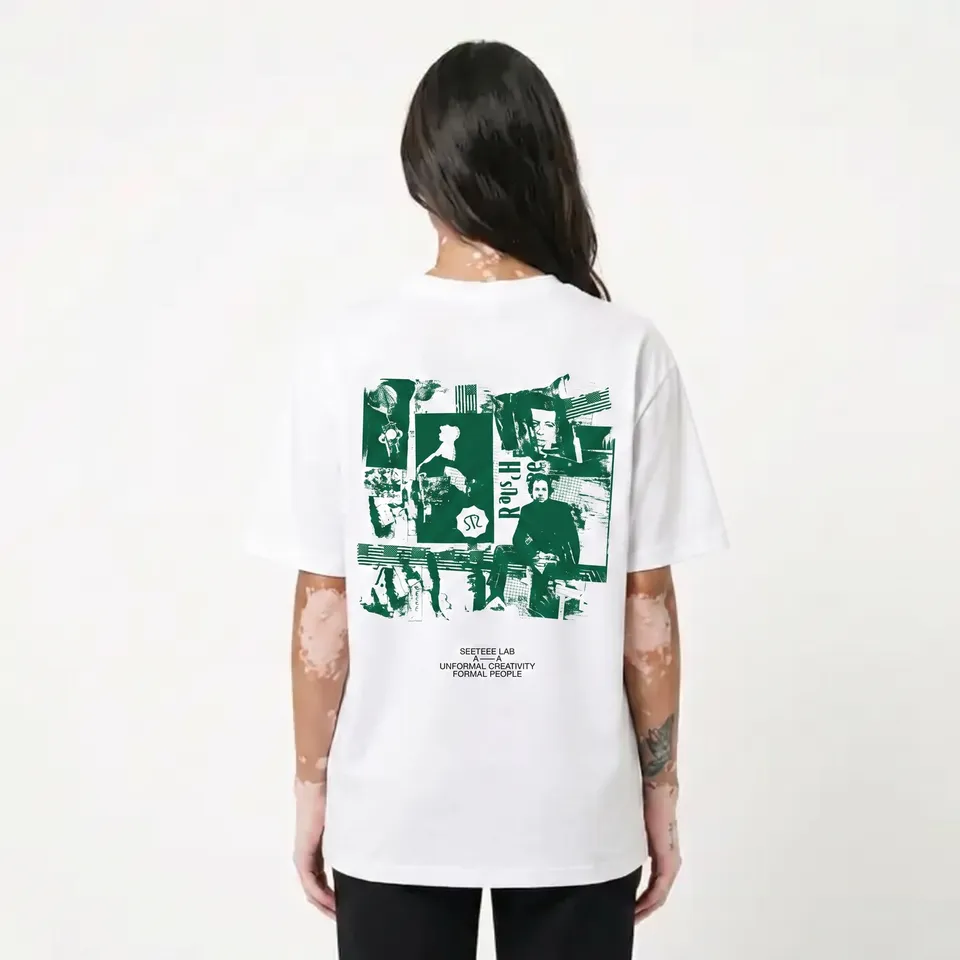 Seetees Rauschenberg Green t-shirt stampa verde