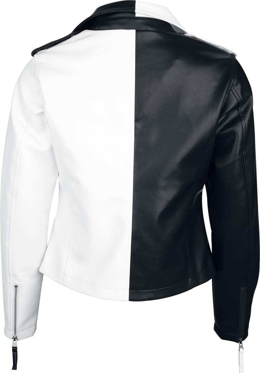 Gothicana by EMP Biker giacca S ecopelle bianca e nera