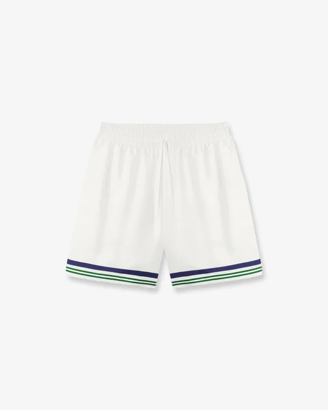 Casablanca Hotel Emblem shorts uomo bianchi seta