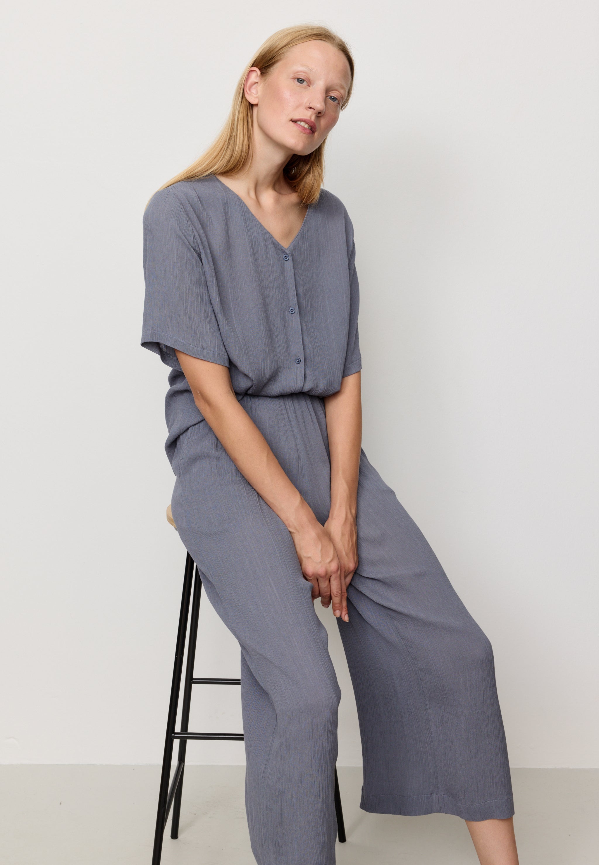 Recolution Mandevilla pantaloni 7/8 dove blue viscosa