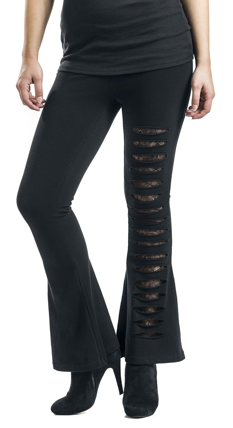 Gothicana by EMP Leggings Neri Tagli Pantaloni Taglia S Gotici