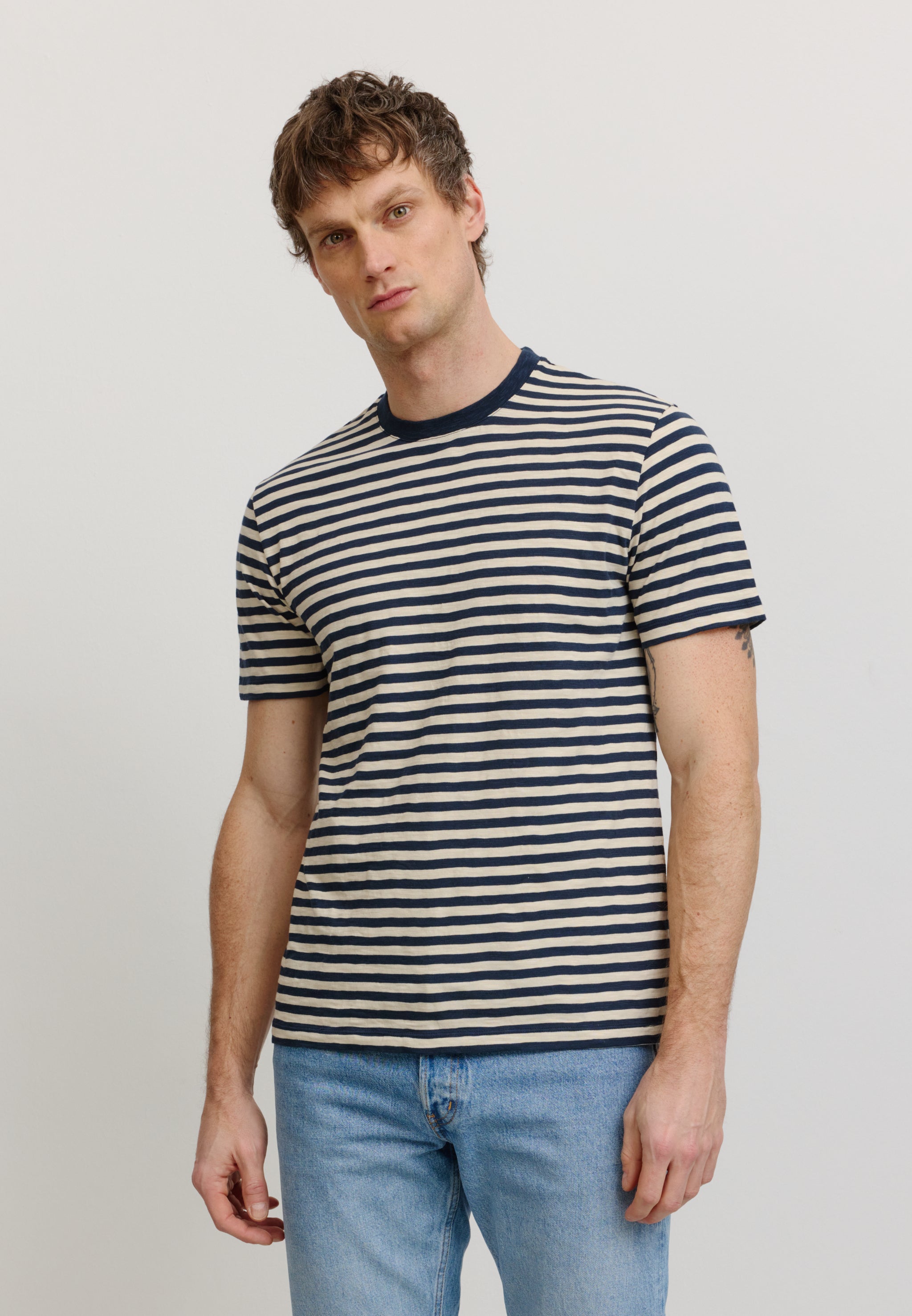 Recolution Delonix Stripes maglietta uomo blu navy righe