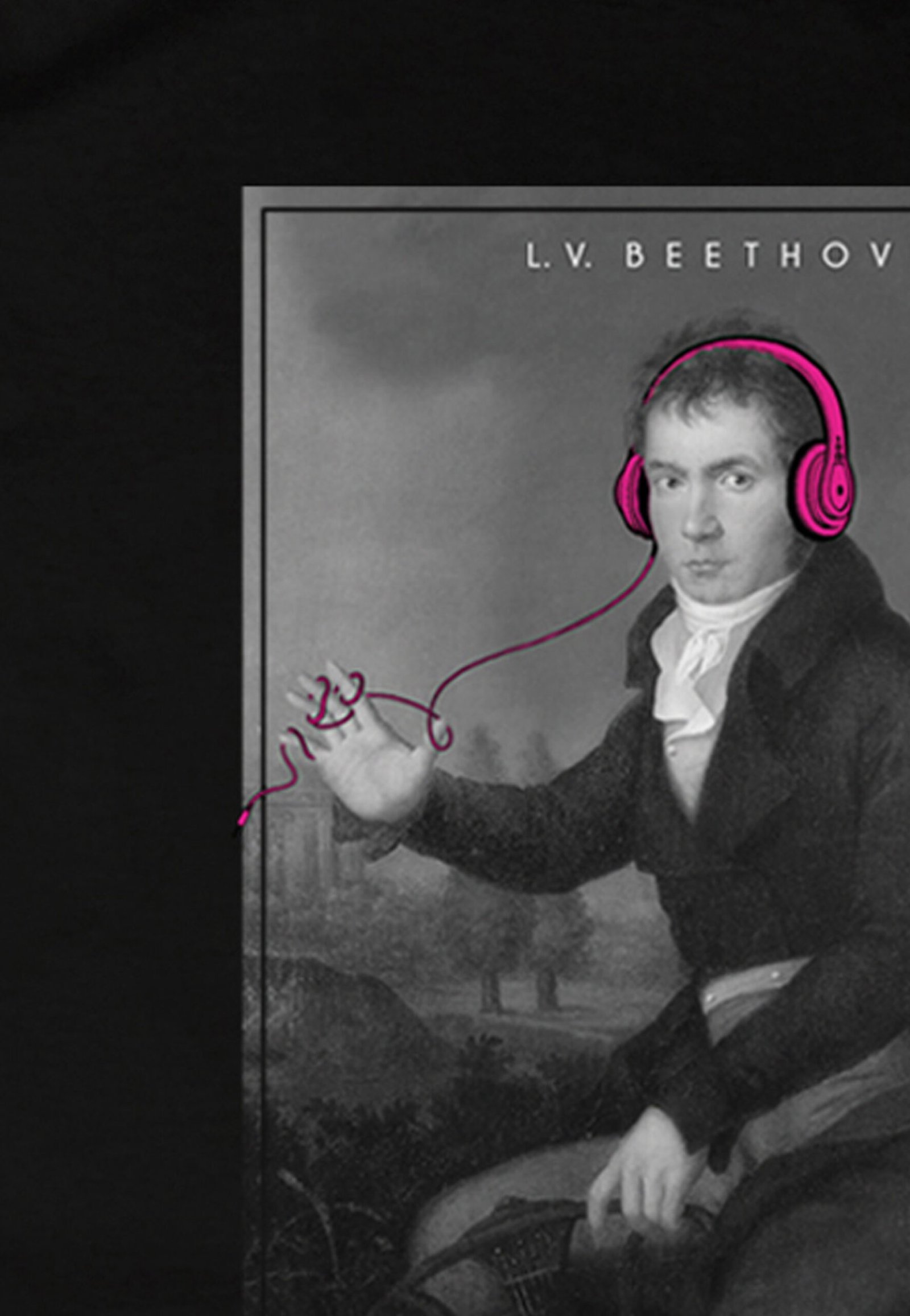 Seetees 1800s Beethoven maglietta stampa nera