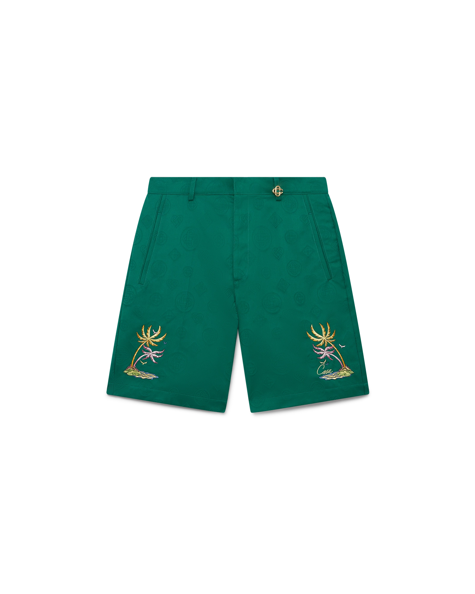 Casablanca Diamond Monogram bermuda verde cotone bio