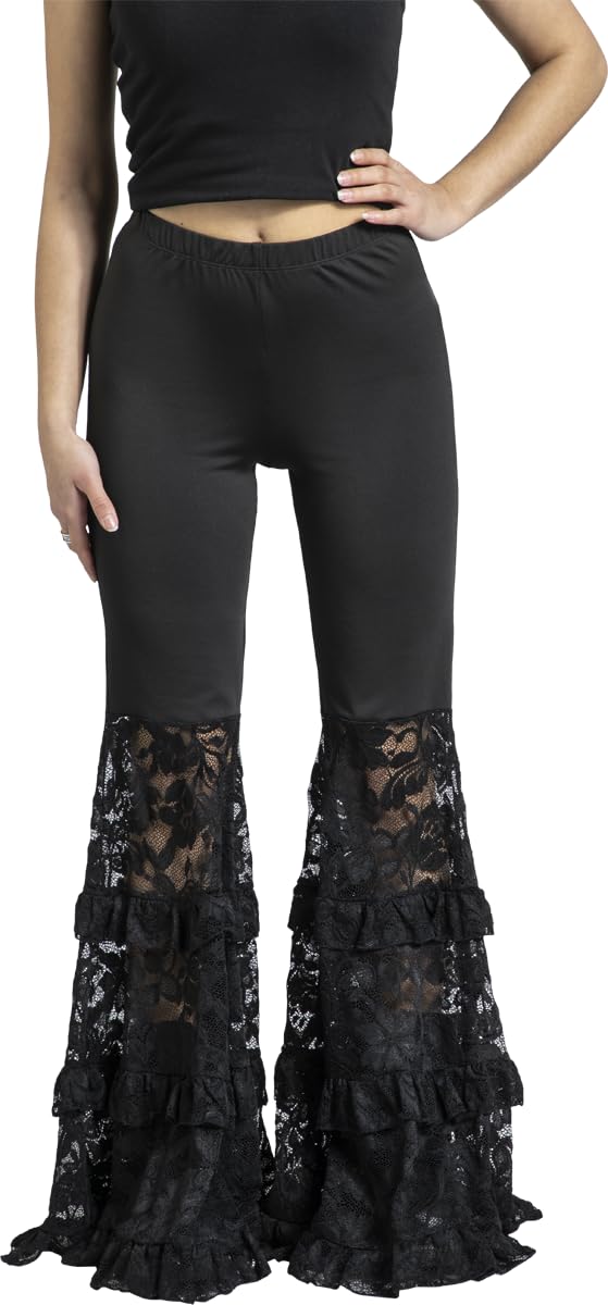 Gothicana by EMP Dark Romance pantaloni donna neri taglia S gotici