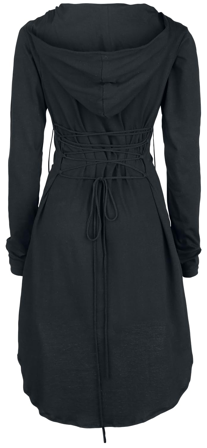 Gothicana by EMP Abito Felpa Nero con Cappuccio M Gothic