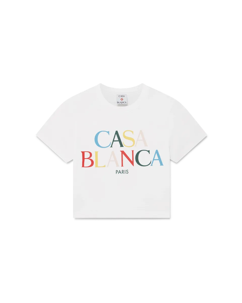 Casablanca Stacked Logo t-shirt bianca cropped