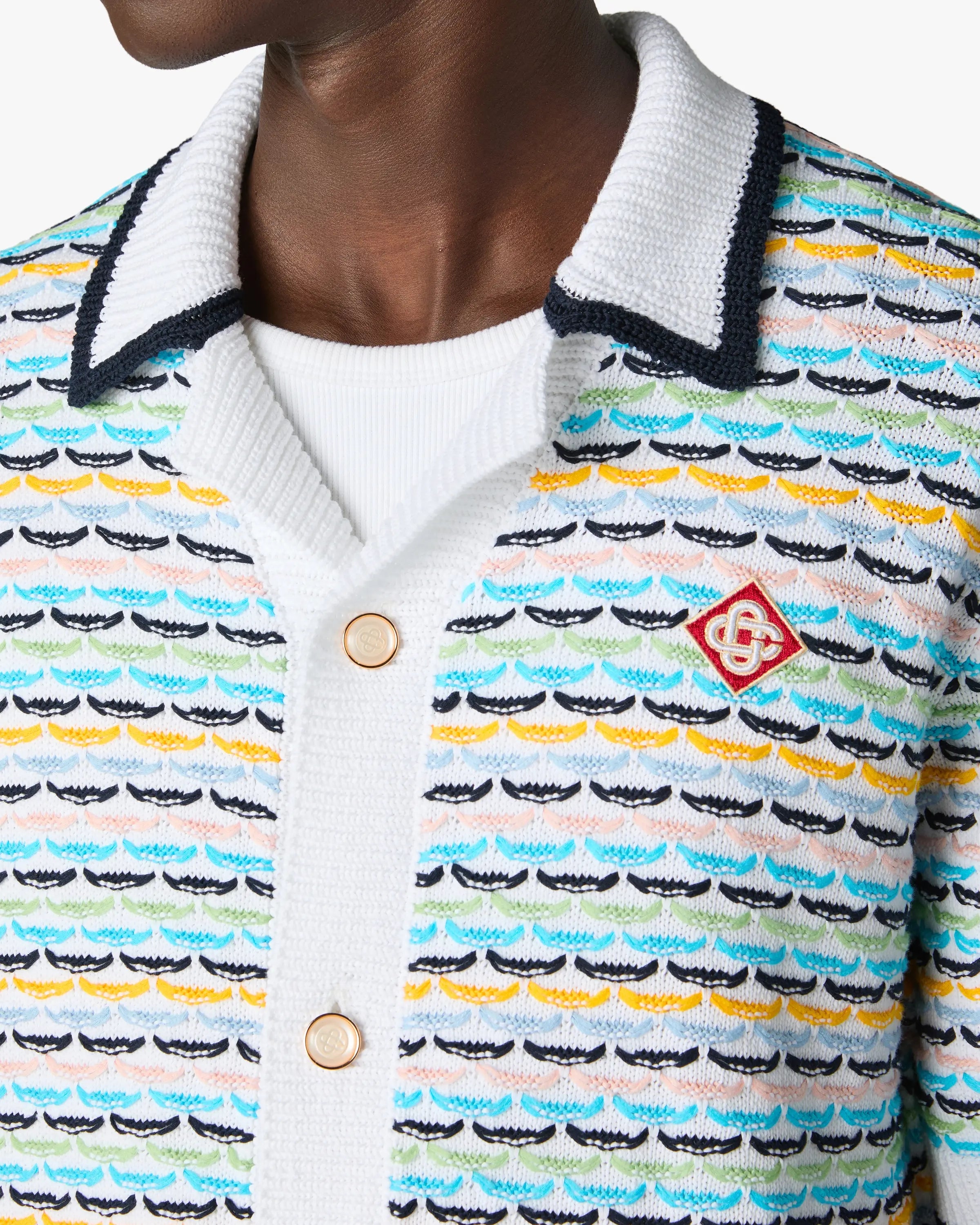 Casablanca Tuck Stitch camicia crochet multicolore