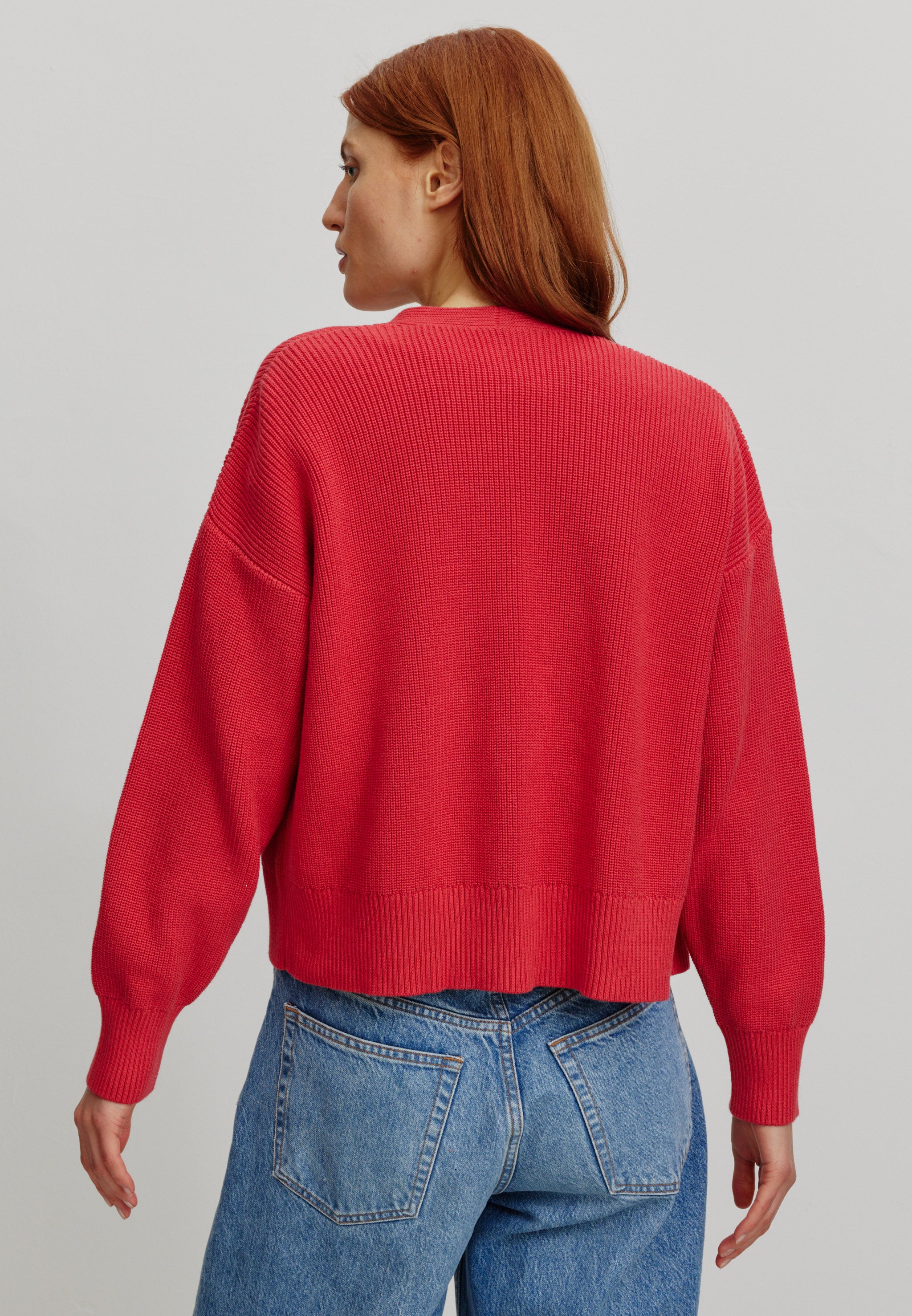 Recolution Moringa cardigan cotone bio rosso comodo