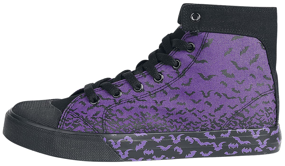 Gothicana by EMP sneakers viola nere stampa gothic