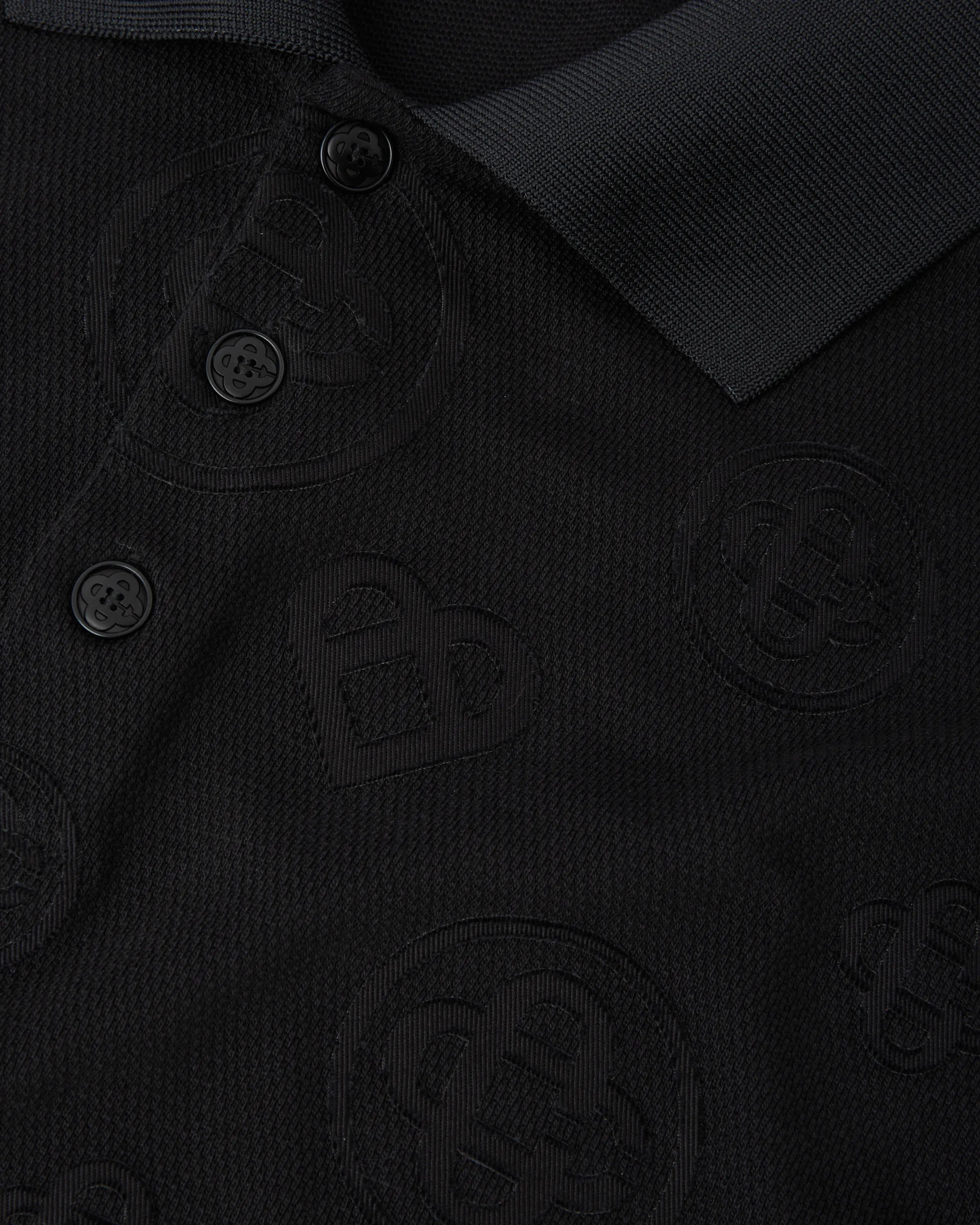 Casablanca Applique Monogram polo manica corta nero cotone bio