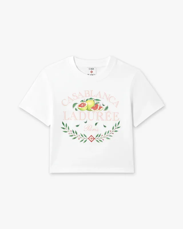 Casablanca Ladurée t-shirt cropped bianca donna
