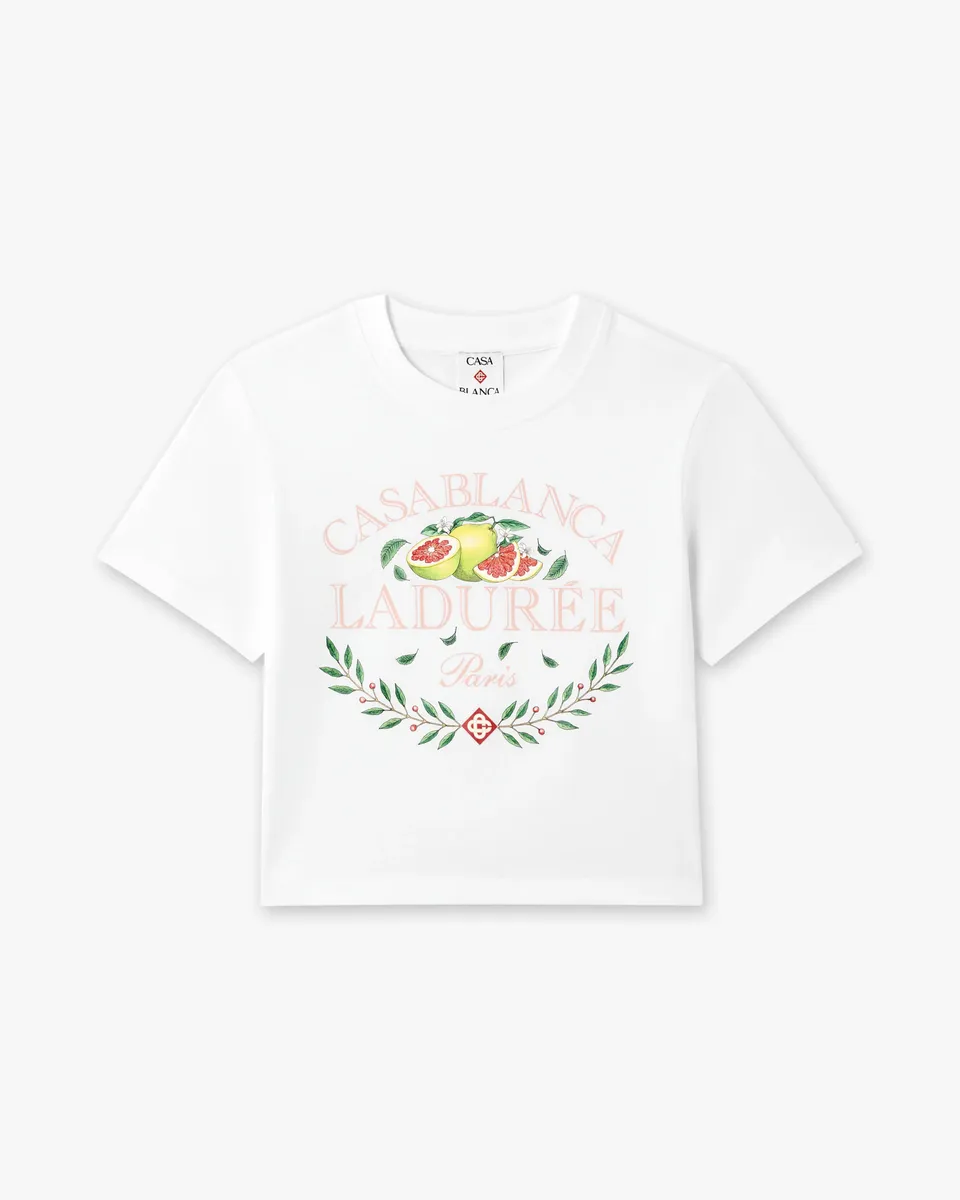 Casablanca Ladurée t-shirt cropped bianca donna